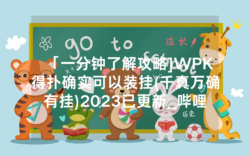 「一分钟了解攻略]WPK得扑确实可以装挂(千真万确有挂)2023已更新_哔哩哔哩