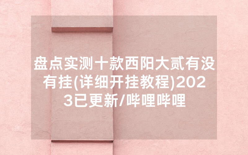 盘点实测十款西阳大贰有没有挂(详细开挂教程)2023已更新/哔哩哔哩