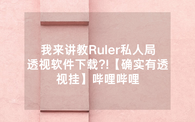 我来讲教Ruler私人局透视软件下载?!【确实有透视挂】哔哩哔哩