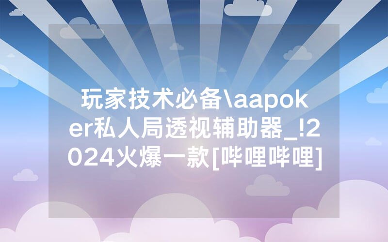玩家技术必备\aapoker私人局透视辅助器_!2024火爆一款[哔哩哔哩]