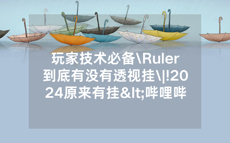 玩家技术必备\Ruler到底有没有透视挂\|!2024原来有挂<哔哩哔哩>