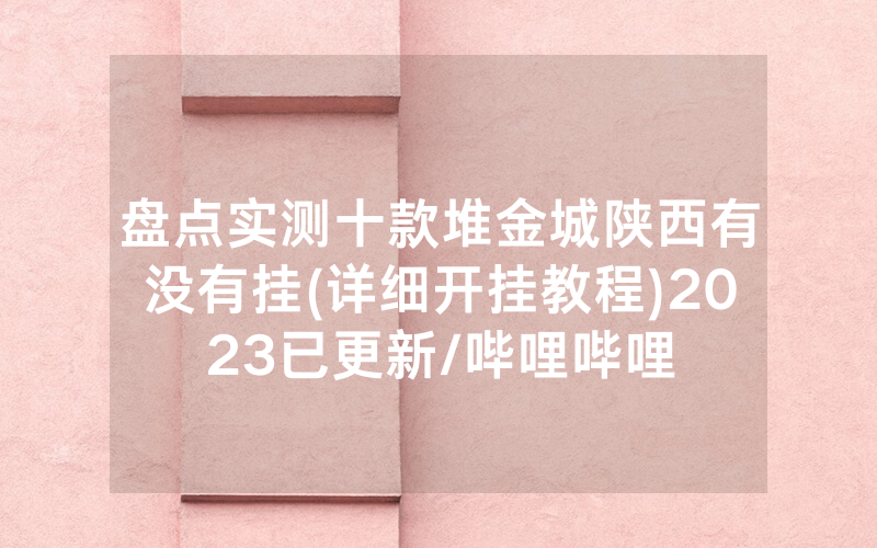 盘点实测十款堆金城陕西有没有挂(详细开挂教程)2023已更新/哔哩哔哩