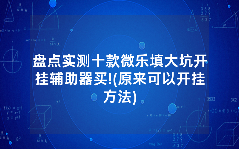 盘点实测十款微乐填大坑开挂辅助器买!(原来可以开挂方法)