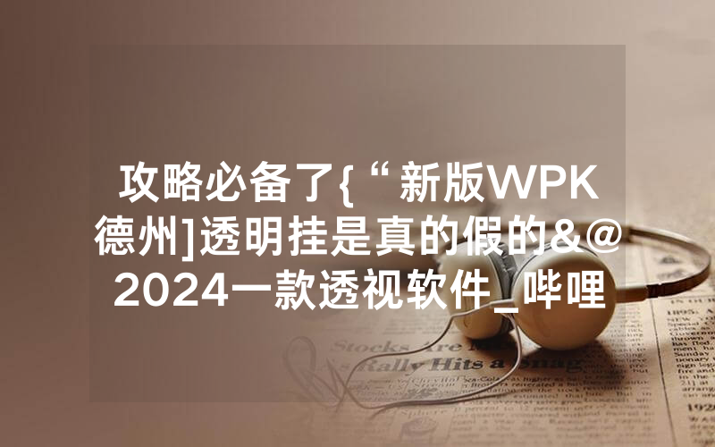 攻略必备了{“新版WPK德州]透明挂是真的假的&@2024一款透视软件_哔哩哔哩