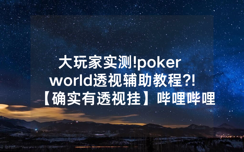 大玩家实测!poker world透视辅助教程?!【确实有透视挂】哔哩哔哩