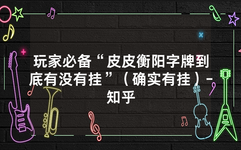玩家必备“皮皮衡阳字牌到底有没有挂”（确实有挂）-知乎