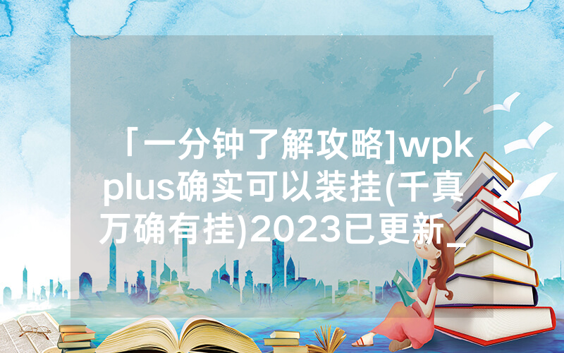 「一分钟了解攻略]wpkplus确实可以装挂(千真万确有挂)2023已更新_哔哩哔哩