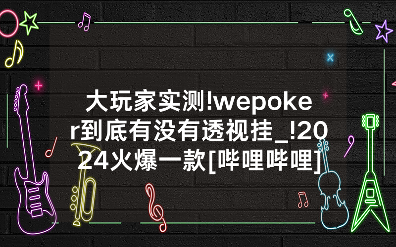 大玩家实测!wepoker到底有没有透视挂_!2024火爆一款[哔哩哔哩]