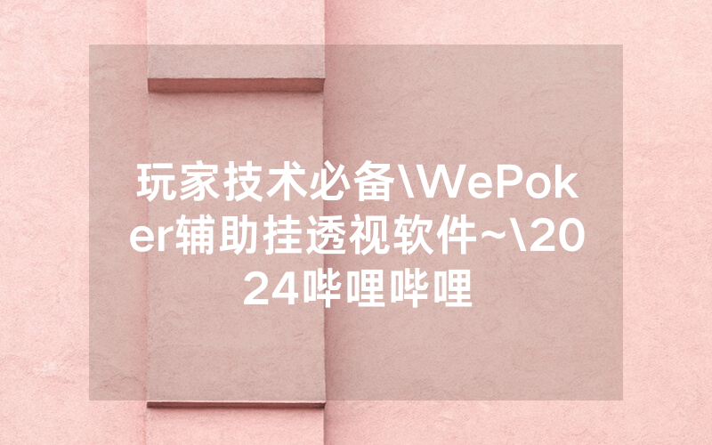玩家技术必备\WePoker辅助挂透视软件~\2024哔哩哔哩