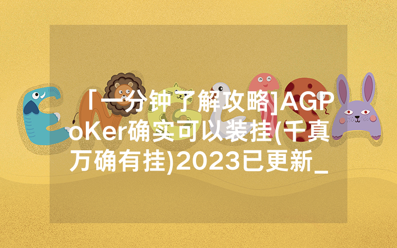 「一分钟了解攻略]AGPoKer确实可以装挂(千真万确有挂)2023已更新_哔哩哔哩