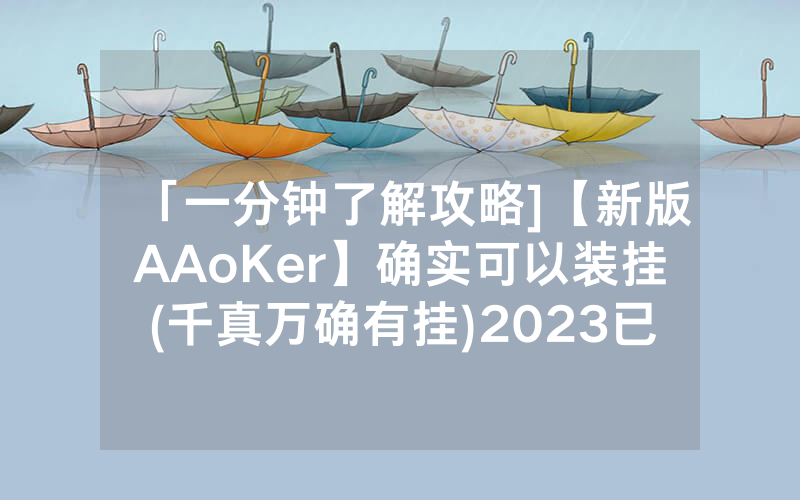 「一分钟了解攻略]【新版AAoKer】确实可以装挂(千真万确有挂)2023已更新_哔哩哔哩