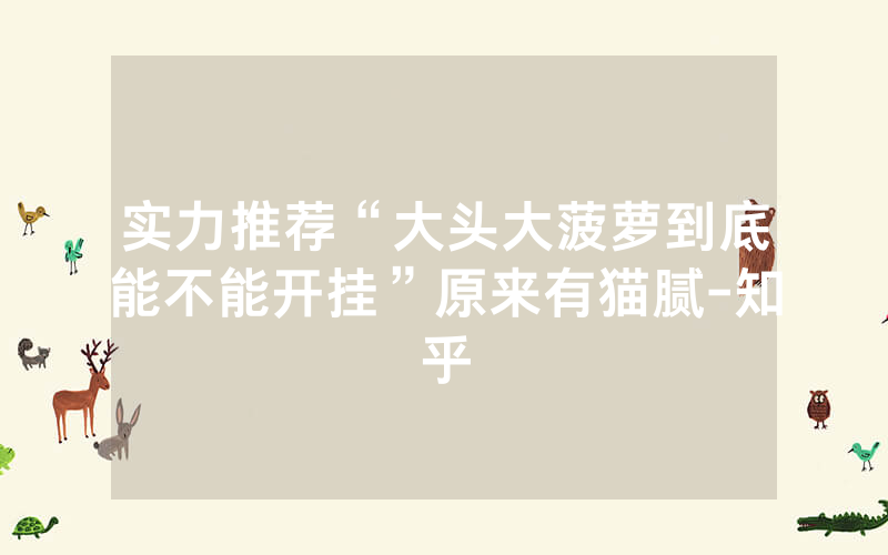 实力推荐“大头大菠萝到底能不能开挂”原来有猫腻-知乎