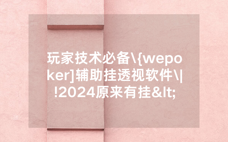 玩家技术必备\{wepoker]辅助挂透视软件\|!2024原来有挂<哔哩哔哩>