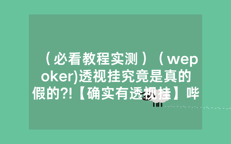 （必看教程实测）（wepoker)透视挂究竟是真的假的?!【确实有透视挂】哔哩哔哩