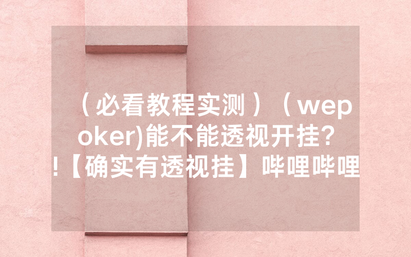 （必看教程实测）（wepoker)能不能透视开挂?!【确实有透视挂】哔哩哔哩