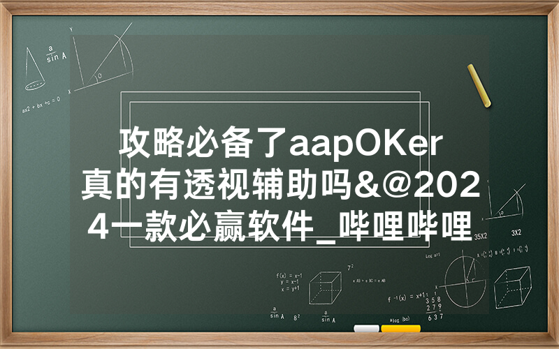 攻略必备了aapOKer真的有透视辅助吗&@2024一款必赢软件_哔哩哔哩