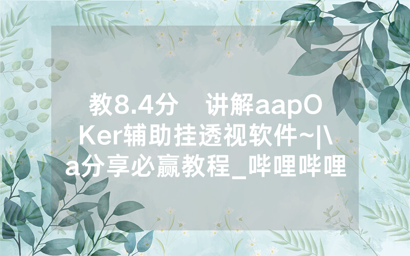 教8.4分鐘讲解aapOKer辅助挂透视软件~|\a分享必赢教程_哔哩哔哩