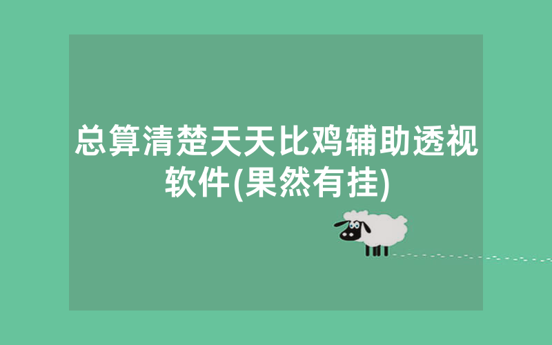 总算清楚天天比鸡辅助透视软件(果然有挂)