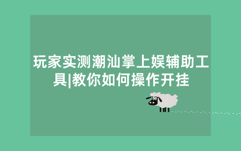 玩家实测潮汕掌上娱辅助工具|教你如何操作开挂