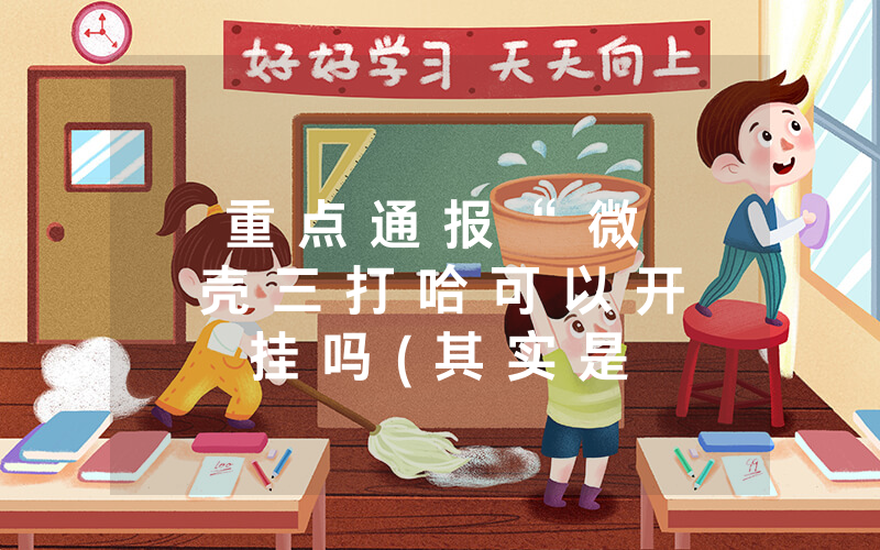 重 点 通 报 “ 微 壳 三 打 哈 可 以 开 挂 吗 ( 其 实 是 有 挂 ) - 知 乎