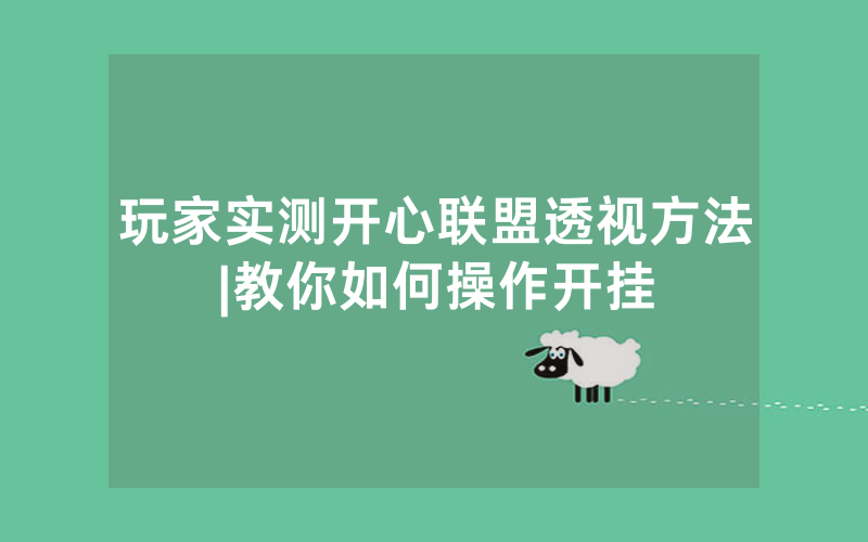 玩家实测开心联盟透视方法|教你如何操作开挂