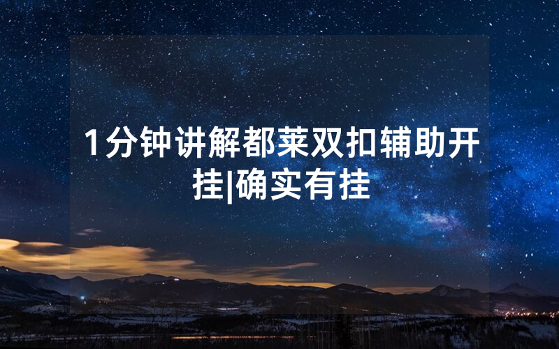 1分钟讲解都莱双扣辅助开挂|确实有挂