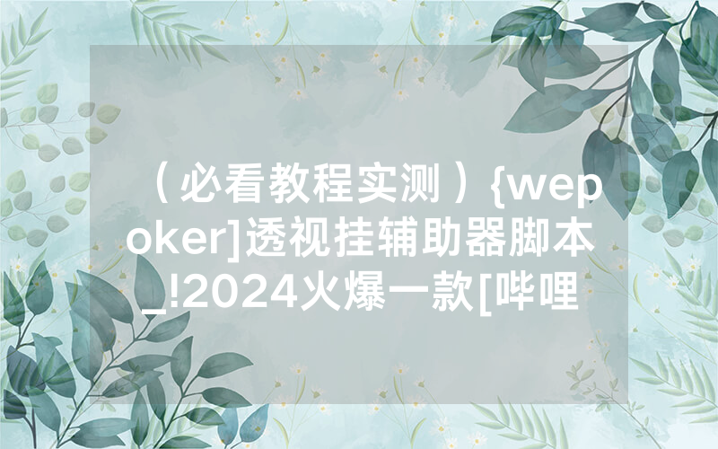 （必看教程实测）{wepoker]透视挂辅助器脚本_!2024火爆一款[哔哩哔哩]