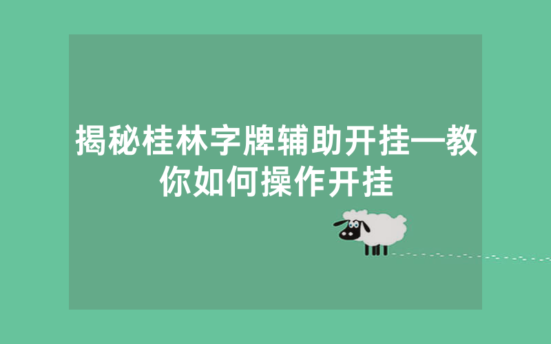 揭秘桂林字牌辅助开挂—教你如何操作开挂