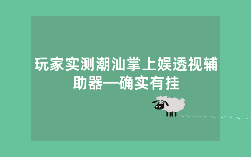 玩家实测潮汕掌上娱透视辅助器—确实有挂