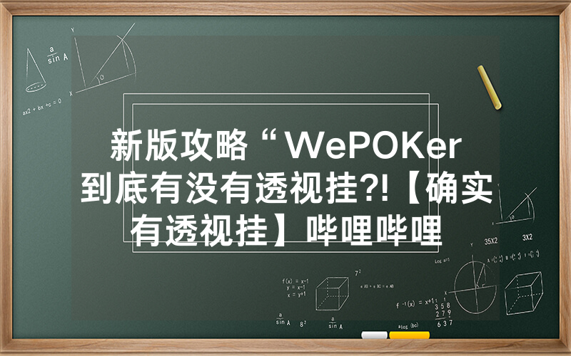 新版攻略“WePOKer到底有没有透视挂?!【确实有透视挂】哔哩哔哩