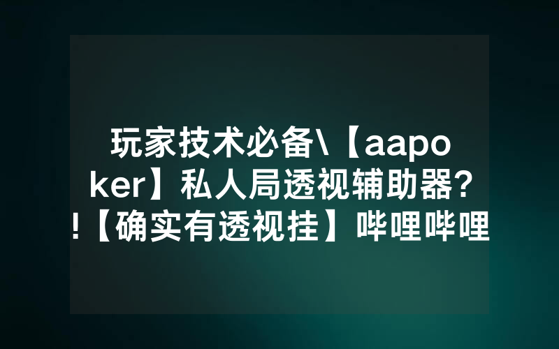 玩家技术必备\【aapoker】私人局透视辅助器?!【确实有透视挂】哔哩哔哩