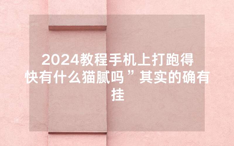 2024教程手机上打跑得快有什么猫腻吗”其实的确有挂