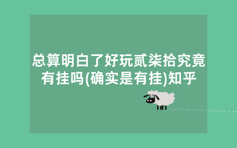 总算明白了好玩贰柒拾究竟有挂吗(确实是有挂)知乎