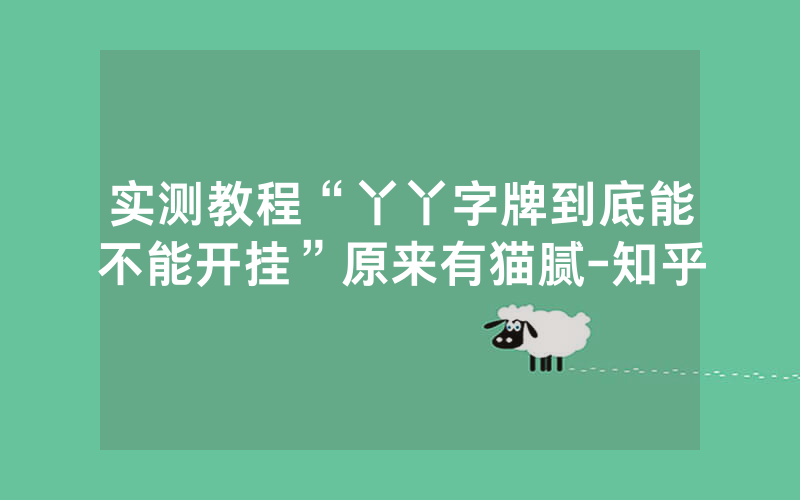 实测教程“丫丫字牌到底能不能开挂”原来有猫腻-知乎