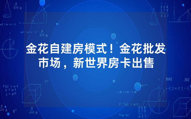 金花自建房模式！金花批发市场，新世界房卡出售
