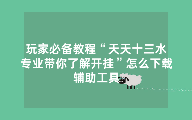 玩家必备教程“天天十三水专业带你了解开挂”怎么下载辅助工具