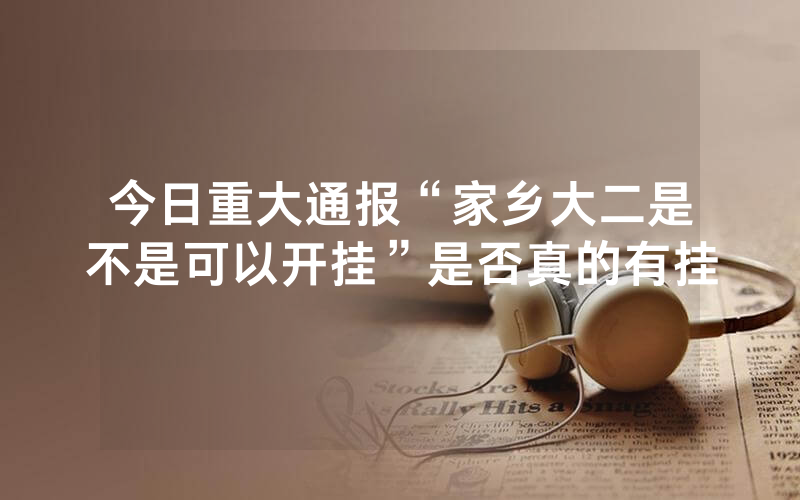 今日重大通报“家乡大二是不是可以开挂”是否真的有挂
