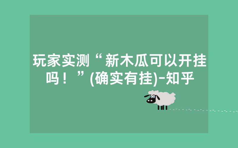 玩家实测“新木瓜可以开挂吗！”(确实有挂)-知乎