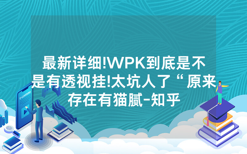 最新详细!WPK到底是不是有透视挂!太坑人了“原来存在有猫腻-知乎