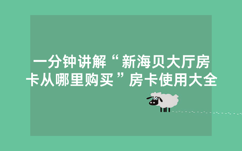 一分钟讲解“新海贝大厅房卡从哪里购买”房卡使用大全