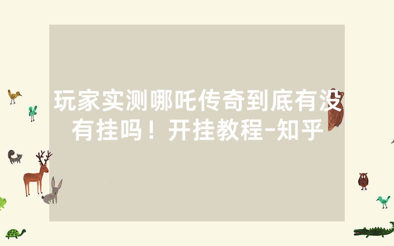 玩家实测哪吒传奇到底有没有挂吗！开挂教程-知乎