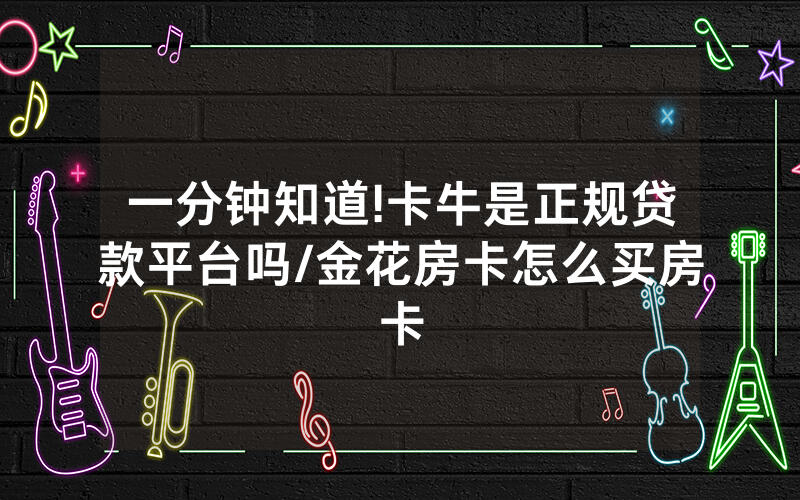 一分钟知道!卡牛是正规贷款平台吗/金花房卡怎么买房卡