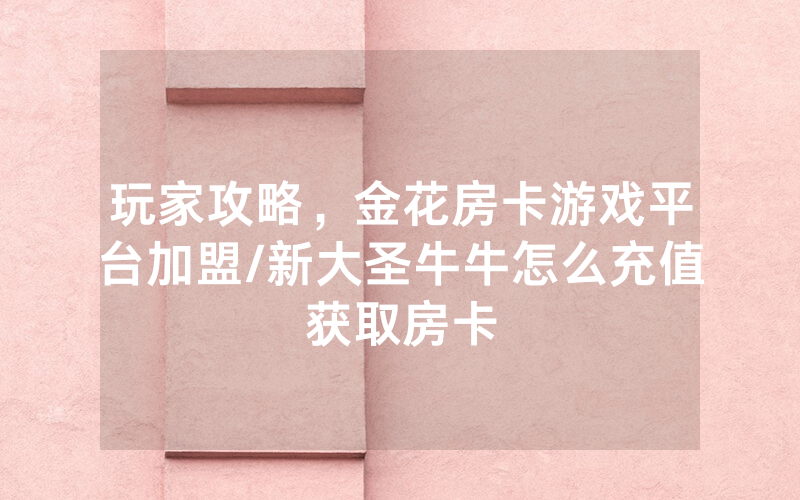 玩家攻略，金花房卡游戏平台加盟/新大圣牛牛怎么充值获取房卡