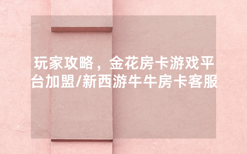 玩家攻略，金花房卡游戏平台加盟/新西游牛牛房卡客服