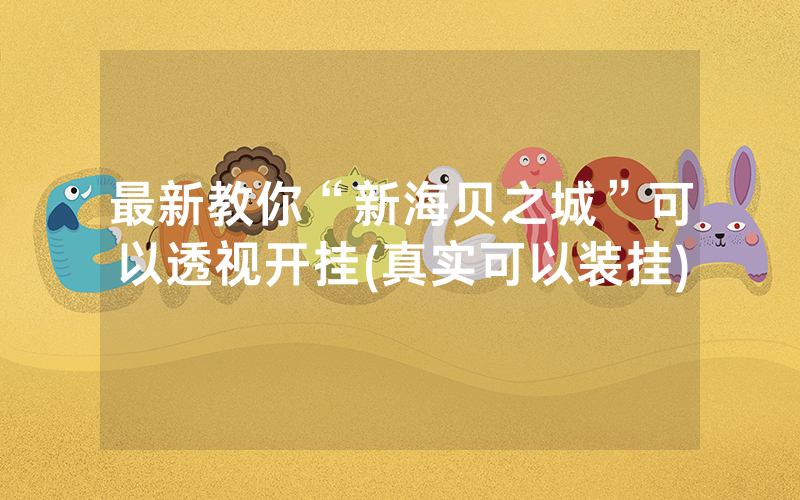 最新教你“新海贝之城”可以透视开挂(真实可以装挂)