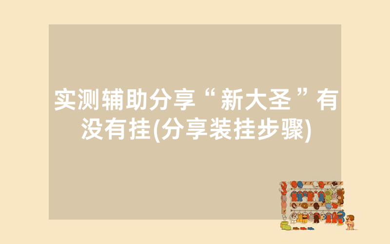 实测辅助分享“新大圣”有没有挂(分享装挂步骤)