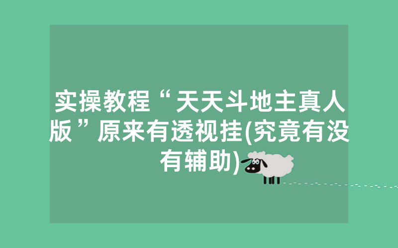 实操教程“天天斗地主真人版”原来有透视挂(究竟有没有辅助)