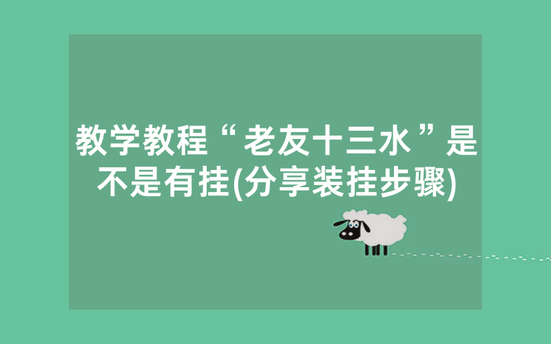 教学教程“老友十三水”是不是有挂(分享装挂步骤)