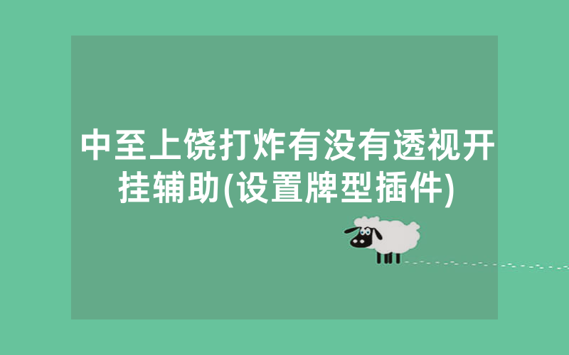 中至上饶打炸有没有透视开挂辅助(设置牌型插件)