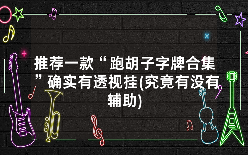推荐一款“跑胡子字牌合集”确实有透视挂(究竟有没有辅助)